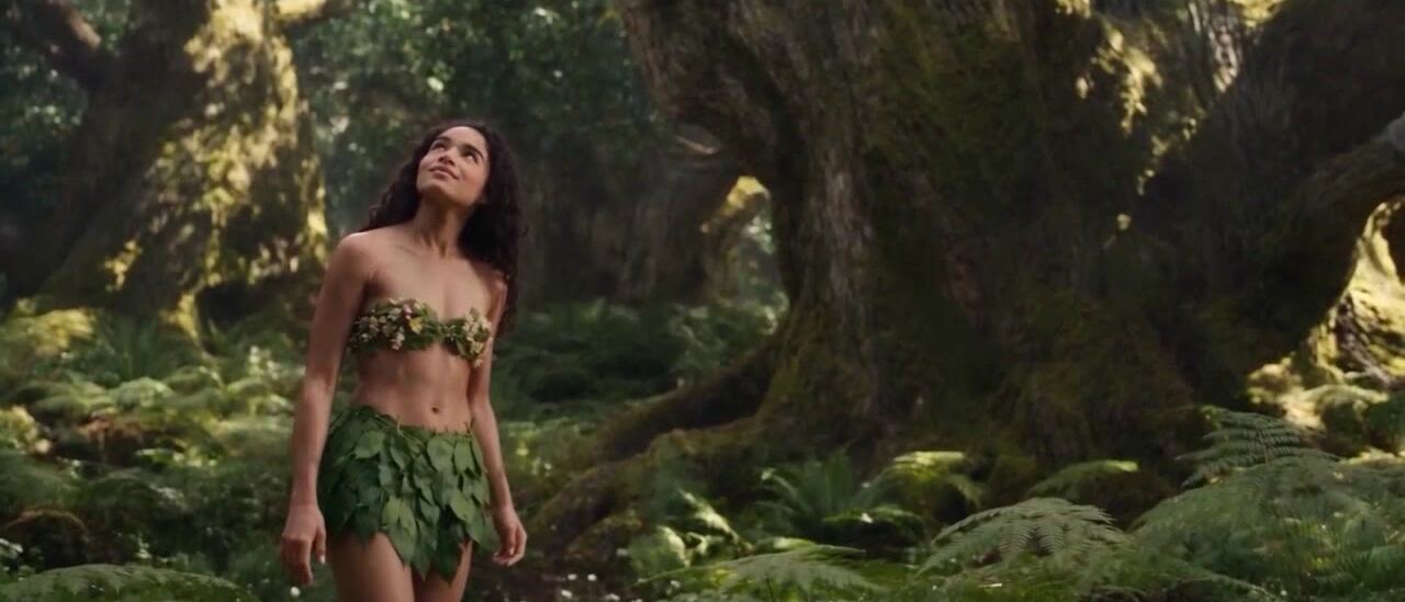 Eve in a forest clearing, a still from Man's Fall: The Story of Adam & Eve, made in Production Studio.